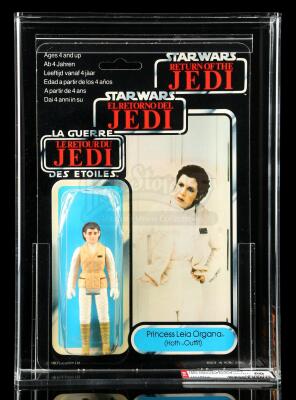 Lot # 69: UK Tri-Logo Princess Leia Organa (Hoth Outfit) ROTJ79B AFA 50Y