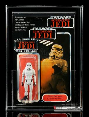 Lot # 70: UK Tri-Logo Stormtrooper ROTJ70B AFA 50