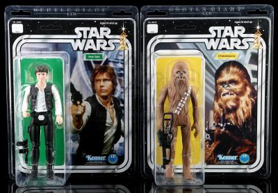 Lot # 327: Han Solo and Chewbacca Jumbo Action Figures - Sealed