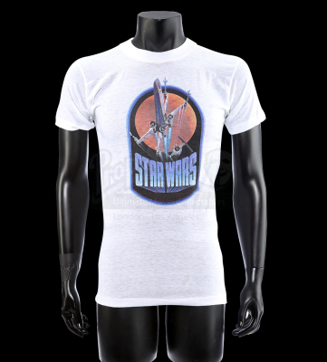 Lot # 393: White X-Wing and TIE Fighter Crew T-Shirt