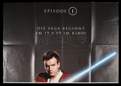 Lot # 422: Ewan McGregor-Autographed German Door Panel (w/ Beckett COA)