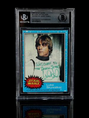 Lot # 426: Autographed Luke Skywalker (Mark Hamill) Trading Card