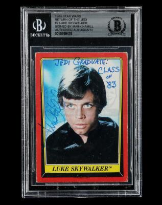 Lot # 427: Autographed Luke Skywalker (Mark Hamill) #2 Trading Card