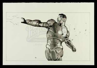 Lot # 485: Iron Man Licensing Concept Art - Blasting