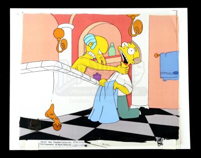 Lot # 505: The Simpsons: Burns' Heir Hand-Painted Animation Cel with Wes Archer Signed COA