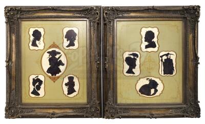 Lot # 65: THE HOUSE WITH A CLOCK IN ITS WALLS - Jonathan Barnavelt's (Jack Black) Two Framed Silhouette Portraits