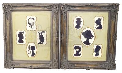 Lot # 76: THE HOUSE WITH A CLOCK IN ITS WALLS - Jonathan Barnavelt's (Jack Black) Two Framed Silhouette Portraits