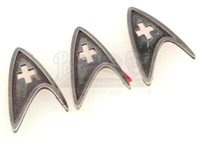 Lot # 105: STAR TREK INTO DARKNESS (2013) - Three Medical Division Insignia Pin