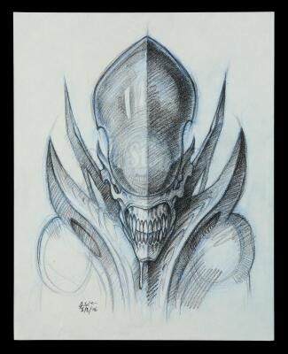 Lot #35 - ALIEN: RESURRECTION (1997) - Hand-Drawn Cloned Xenomorph Concept Illustration