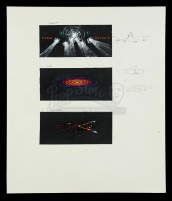 Lot #167 - CLOSE ENCOUNTERS OF THE THIRD KIND (1977) - Hand-Painted Alien Ship Lighting VFX Concept Illustrations