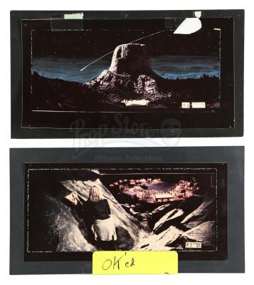 Lot #168 - CLOSE ENCOUNTERS OF THE THIRD KIND (1977) - Visual Effects Shot Boards with Hand-Painted Artwork and Hand-Written Steven Spielberg Note