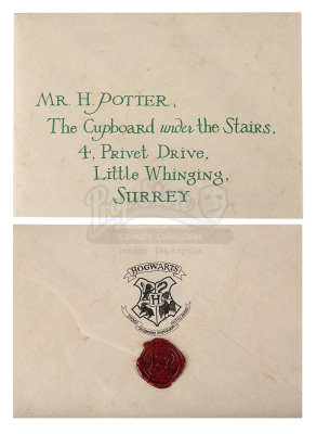 Lot #323 - HARRY POTTER AND THE SORCERER'S STONE (2001) - Harry Potter's (Daniel Radcliffe) Hogwarts Acceptance Letter