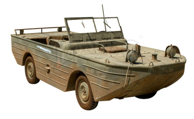 Lot #375 - INDIANA JONES AND THE KINGDOM OF THE CRYSTAL SKULL (2008) - Indiana Jones' (Harrison Ford) Screen-Matched Amphibious "Duck" Vehicle