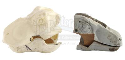 Lot #431 - JURASSIC PARK (1993) - Phil Tippett Collection: D.I.D. Raptor and T-Rex Head Castings