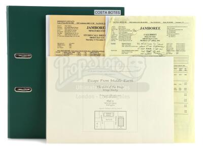 Lot #450 - LORD OF THE RINGS, THE (2001-2003) - Set of Production Paperwork with Hand-Signed Wrap Party Invitation