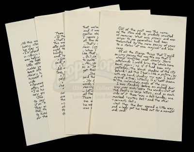 Lot #490 - MIDNIGHT IN PARIS (2011) - Gil Pender's (Owen Wilson) Manuscript Pages