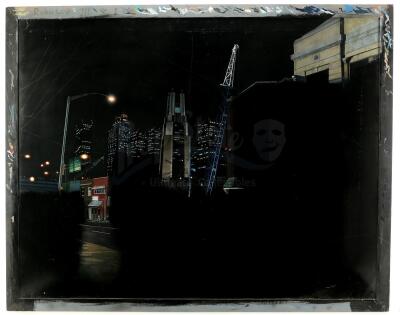 Lot #557 - ROBOCOP 3 (1993) - Hand-Painted Rocco Gioffre Detroit Skyline Matte Painting