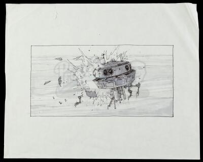 Lot #701 - STAR WARS: THE EMPIRE STRIKES BACK (1980) - Hand-Drawn Joe Johnston Probot Storyboard Artwork