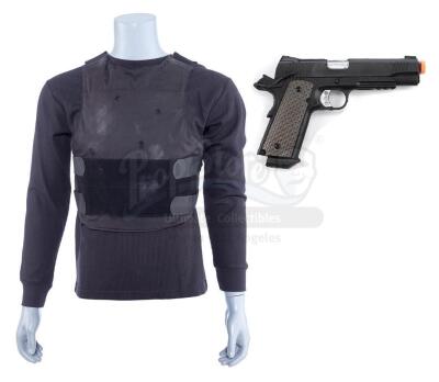 Lot # 115: Marvel's The Punisher (TV Series) - Frank Castle's Bulletproof Vest and Long-Sleeve Shirt with Stunt Pistol