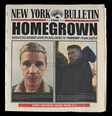 Lot # 156: Marvel's The Punisher (TV Series) - Lewis Wilson's New York Bulletin Newspaper