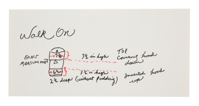 Lot #60 - BRUCE LEE - Bruce Lee's Hand-drawn "Walk-On" Head-striking Pad Sketch