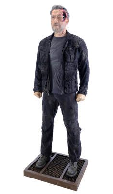 Lot #381 - TERMINATOR GENISYS (2015) - Terminator's (Arnold Schwarzenegger) Hero Costume with Silicone Head on Display Mannequin