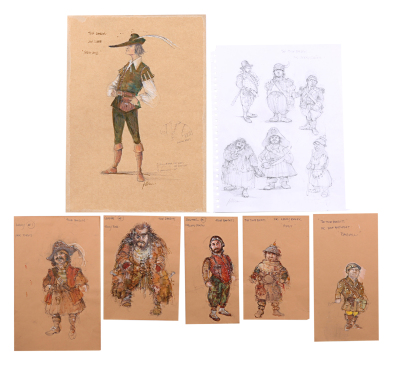 Lot #382 - TIME BANDITS (1981) - Six Hand-painted Costume Designs and Sketch