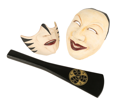 Lot #416 - 47 RONIN (2013) - Shogun Tsunayoshi's (Cary-Hiroyuki Tagawa) Seal of Office and Two Kabuki Masks