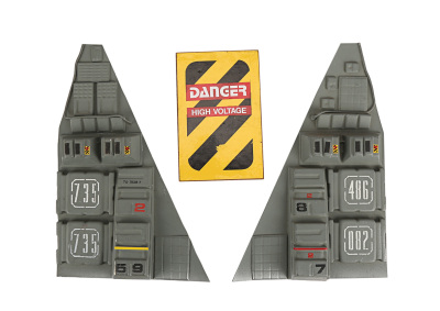 Lot #423 - ALIENS (1986) - Model Miniature Sulaco Panels and Hangar "Danger" Sign