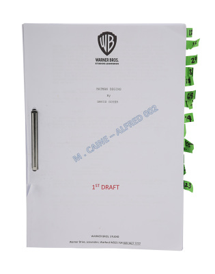 Lot #463 - BATMAN BEGINS (2005) - Michael Caine's Personal Table Read Script