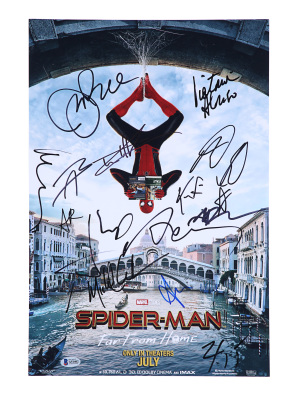 Lot #885 - SPIDER-MAN FAR FROM HOME (2019) - Tom Holland and Key Cast and Crew Autographed Poster