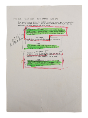 Lot #907 - STAR WARS: THE PHANTOM MENACE (1999) - Frank Oz-annotated Script Page