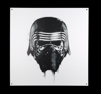 Lot #1007 - STAR WARS: THE FORCE AWAKENS (2015) - Harrods "Star Wars Gallery" Kylo Ren Helmet Acrylic Screen Print